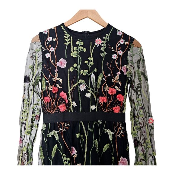 Women's - Floral Embroidered Long Sleeve Dress, Size Large - Picture 3 of 10